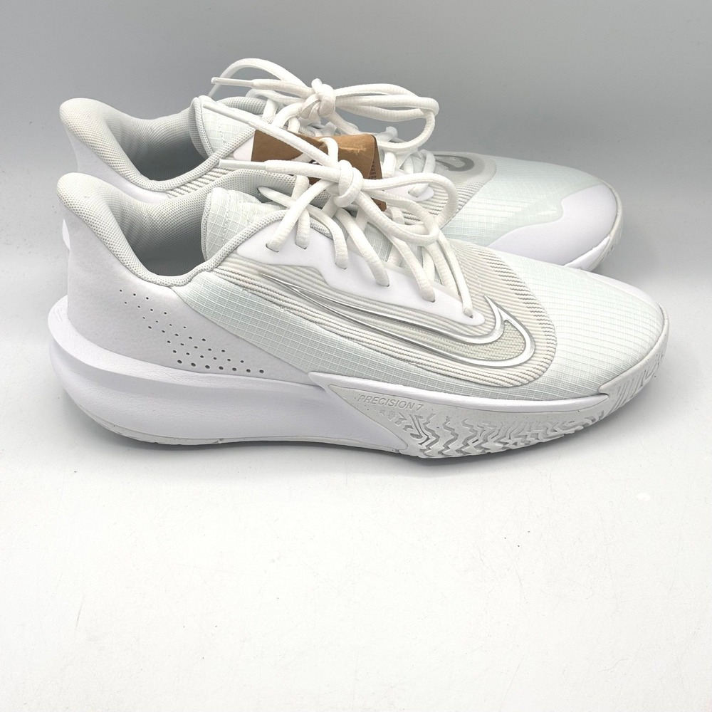 Nike Precision VII Basketball Mens White Smoke Grey 7.5 FN4322-100
